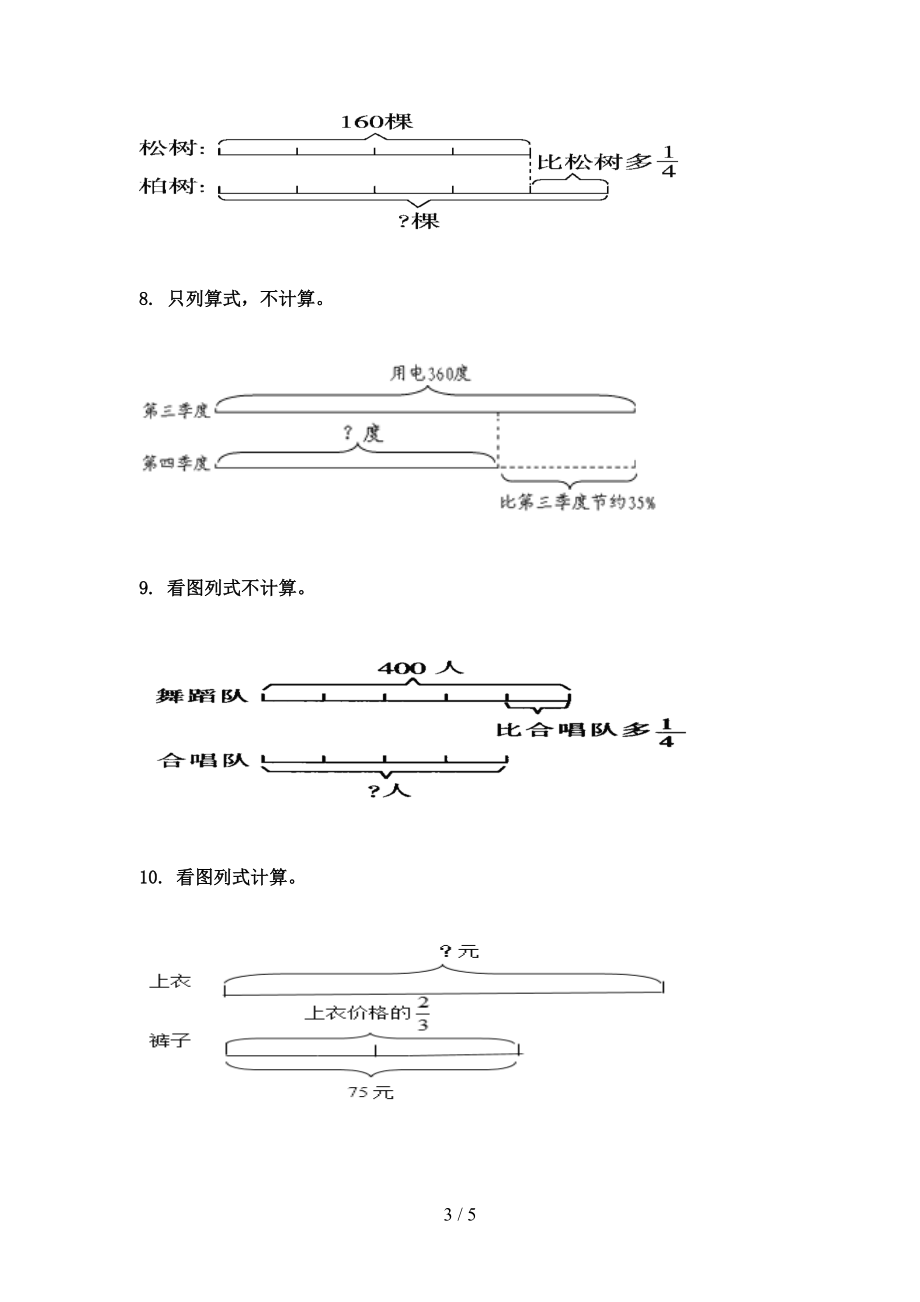 人教版2021年六年级数学上学期看图列方程计算专项强化.doc_第3页