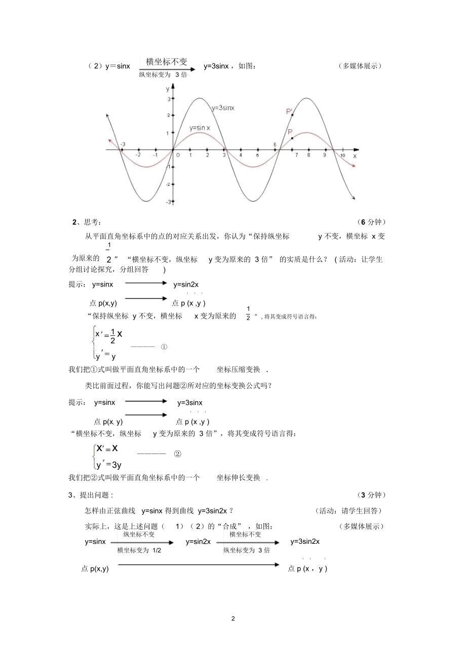 高中数学教学设计平面直角坐标系中的伸缩变换.docx_第2页