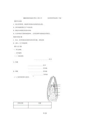 济南版生物八上第六节《芽的类型和结构》学案一.docx