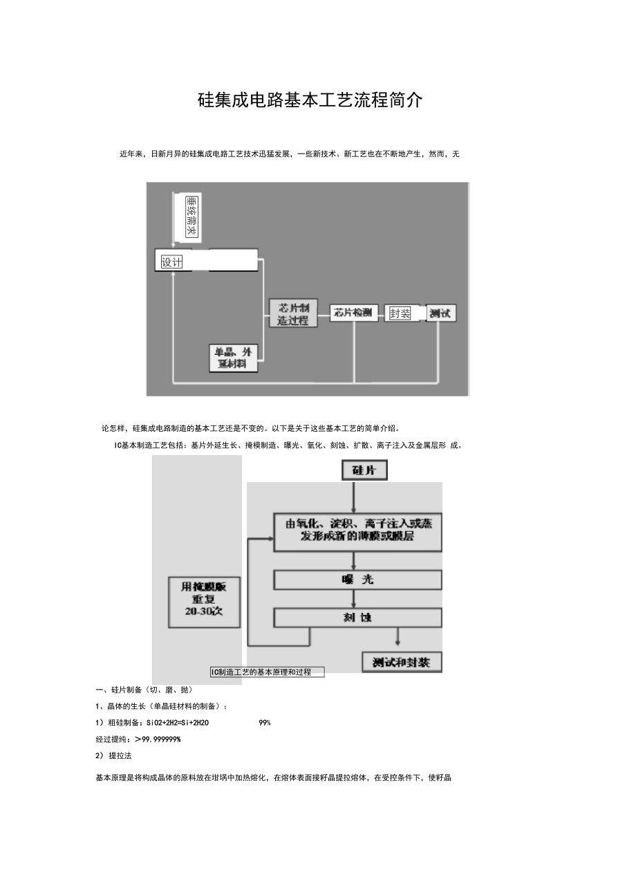 硅集成电路基本工艺流程简介教学文案.doc_第2页