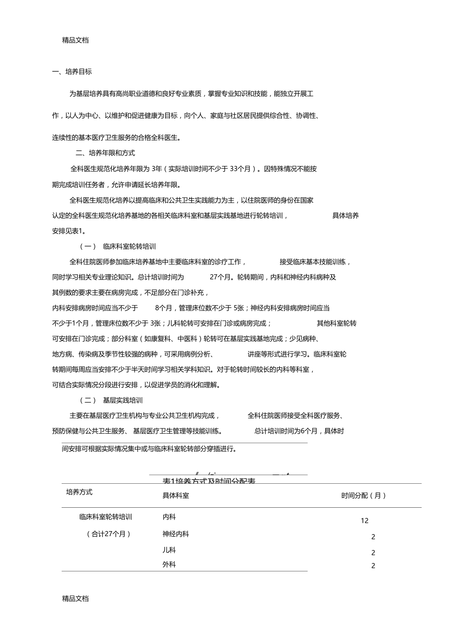 最新全科医生规范化培训内容精.docx_第1页