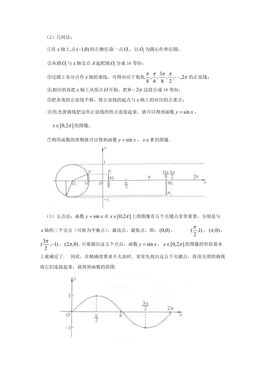 陕西省榆林育才中学高中数学 第1章《三角函数》5正弦函数的图像导学案 北师大版必修.doc_第2页