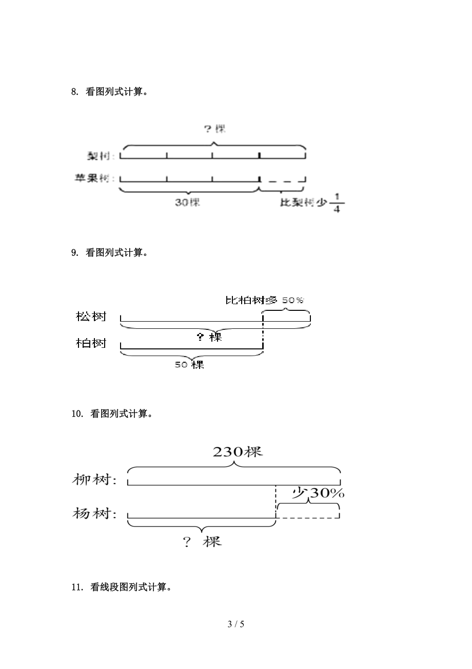 六年级数学上册看图列方程计算专项题.doc_第3页