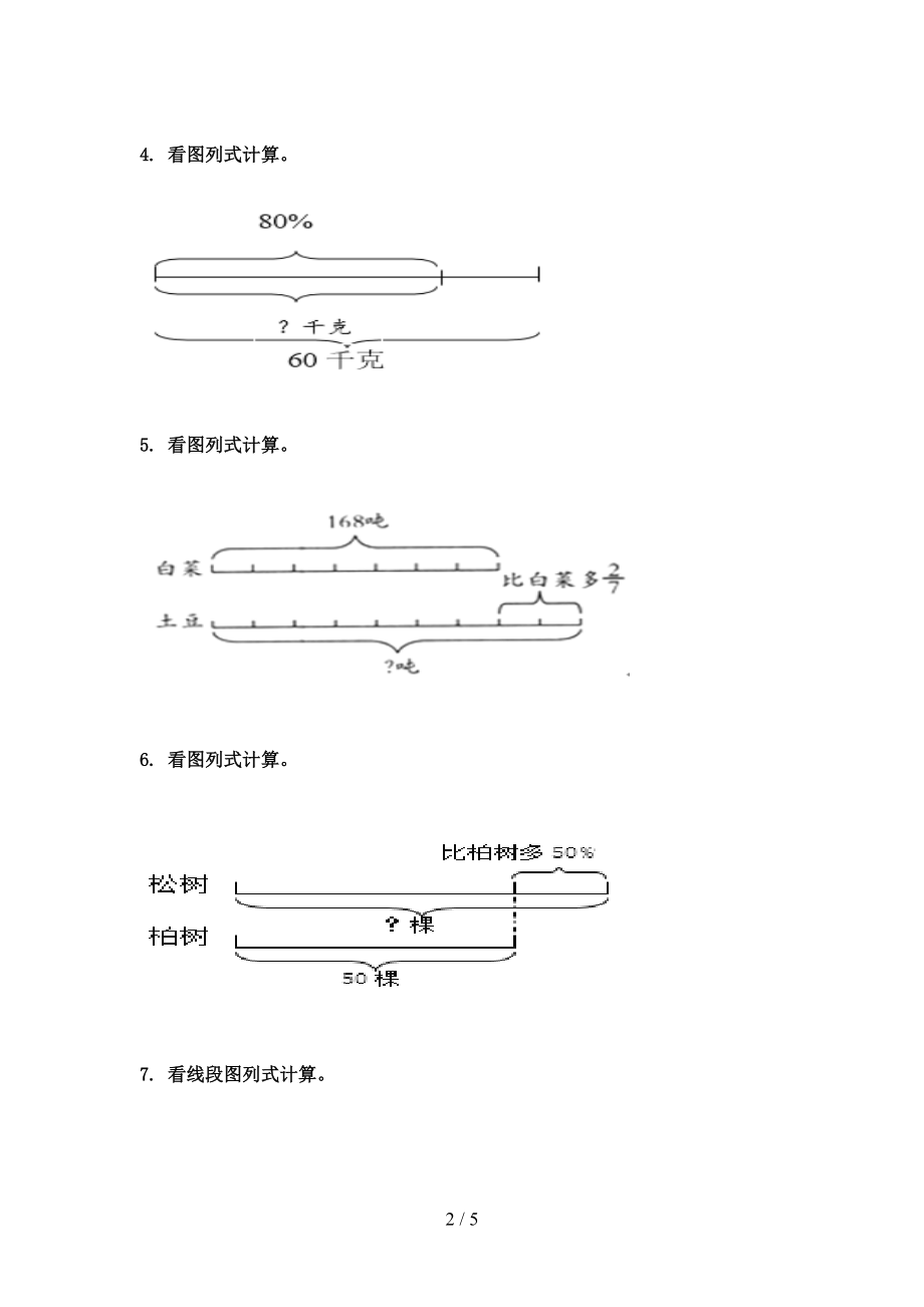 六年级数学上学期看图列方程计算复习专项练习完美版部编人教版.doc_第2页