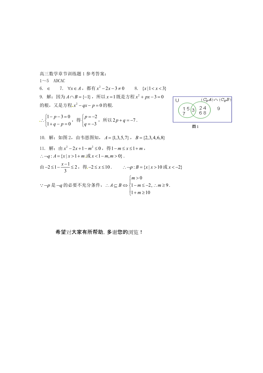 高中数学分章节训练试题：1集合与简易逻辑.doc_第3页