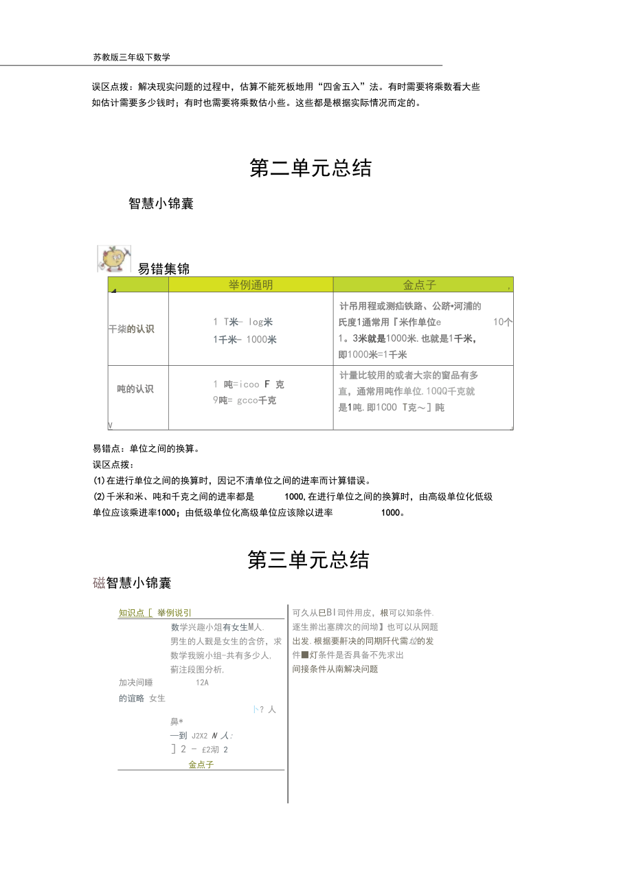 2020春苏教版数学三年级下册第10单元本册知识清单.docx_第2页