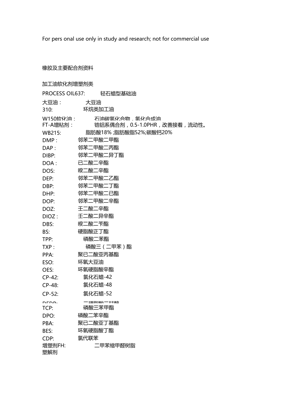 橡胶及主要配合剂资料.docx_第1页