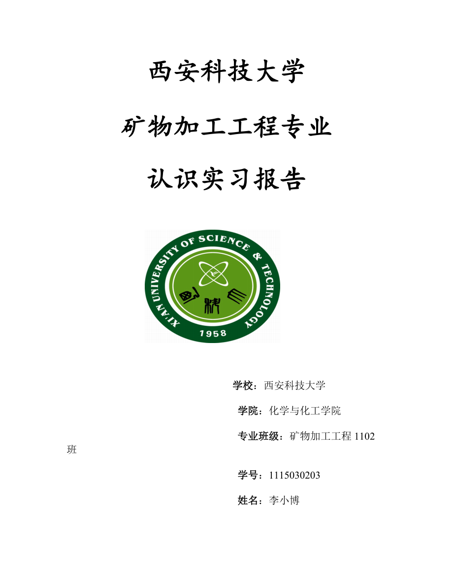 矿物加工工程认识实习报告.docx_第1页