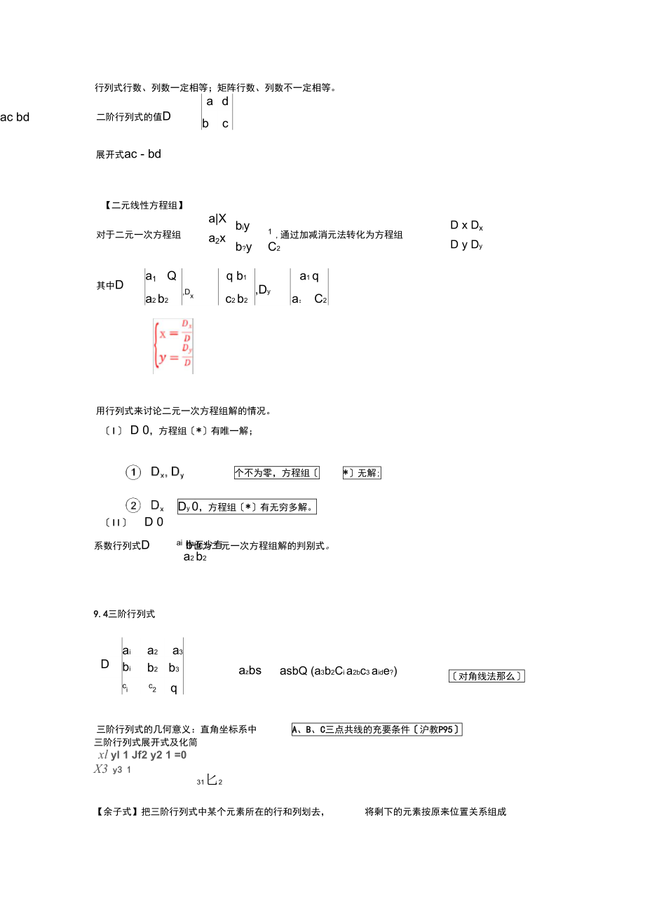 矩阵和行列式复习知识点.docx_第2页