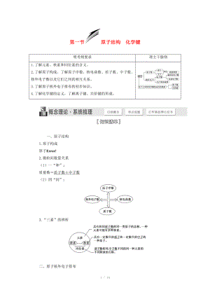 （人教通用版）2015届高考化学一轮总复习讲义 第一节 原子结构化学键.doc