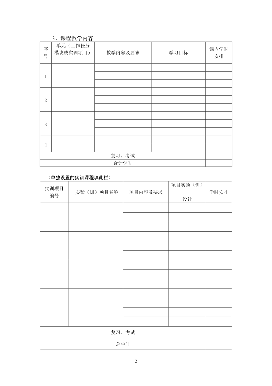 附件1 ： 兰州石化职业学院课程标准编写格式.doc_第2页