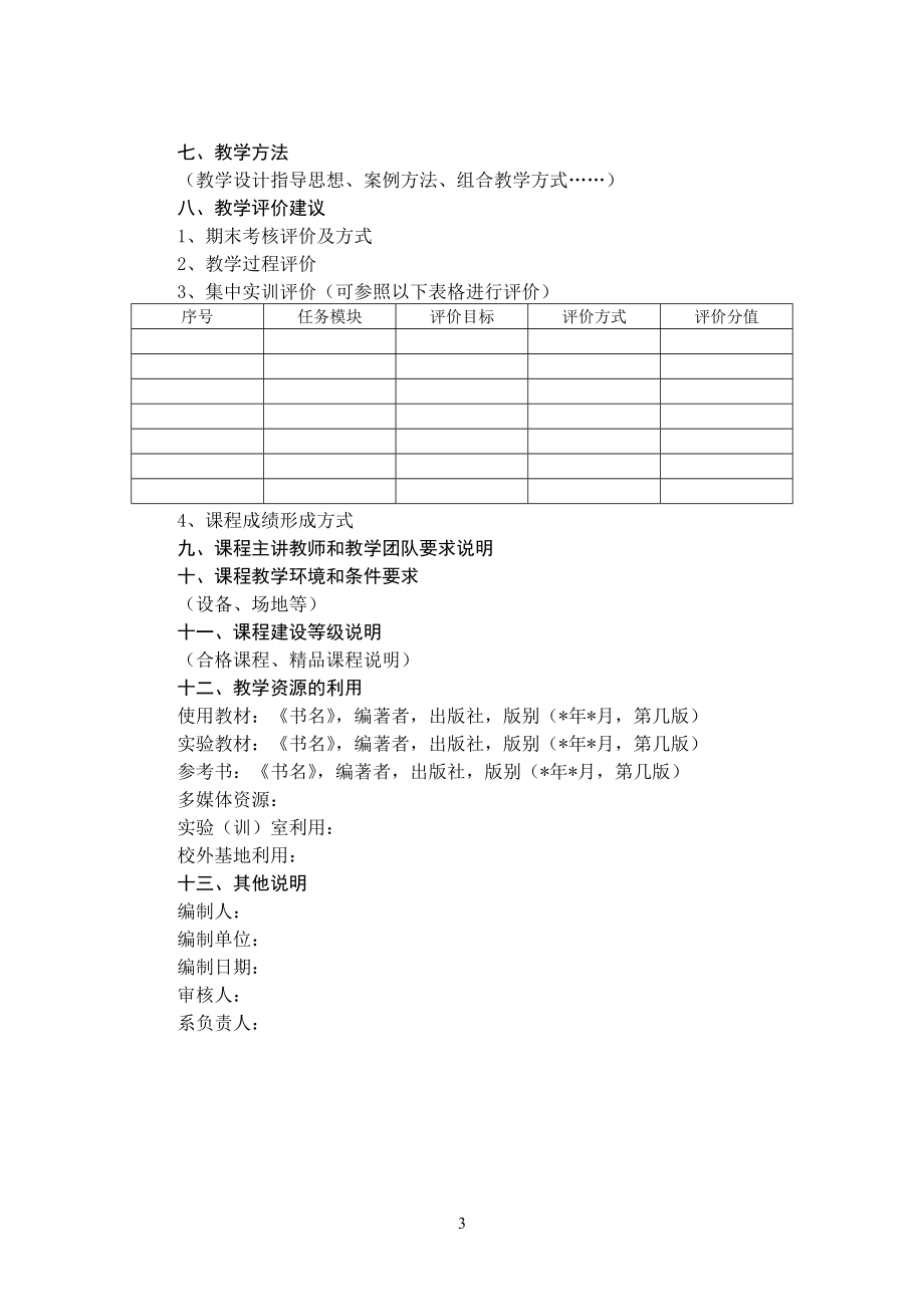 附件1 ： 兰州石化职业学院课程标准编写格式.doc_第3页