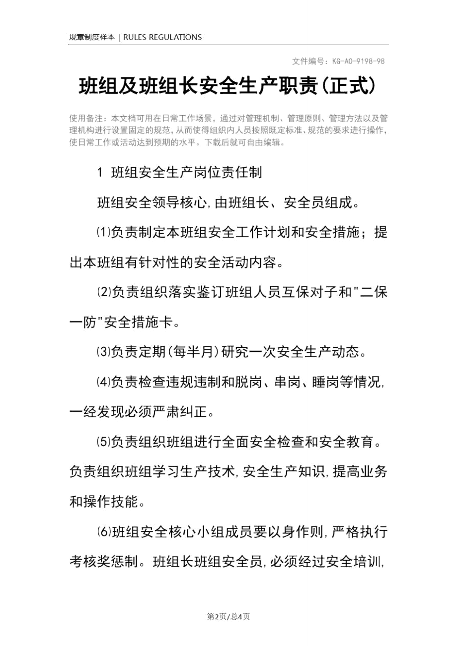 班组及班组长安全生产职责(正式).doc_第2页