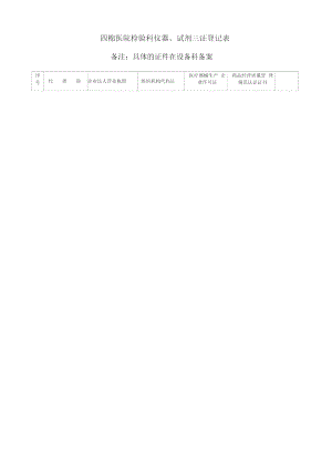 检验科仪器、试剂三证登记表.doc