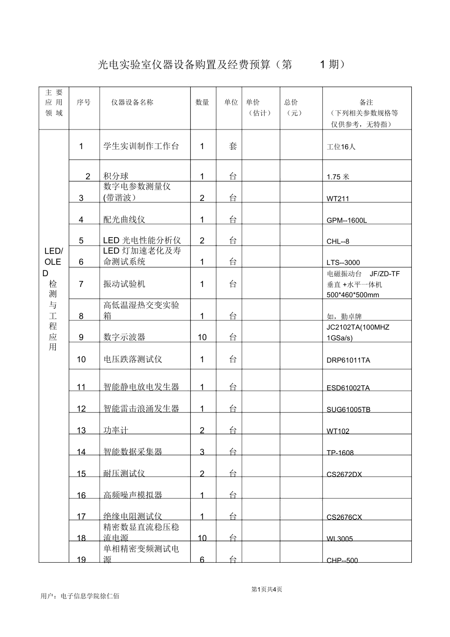 光电试验室仪器第一批购置表.doc_第2页