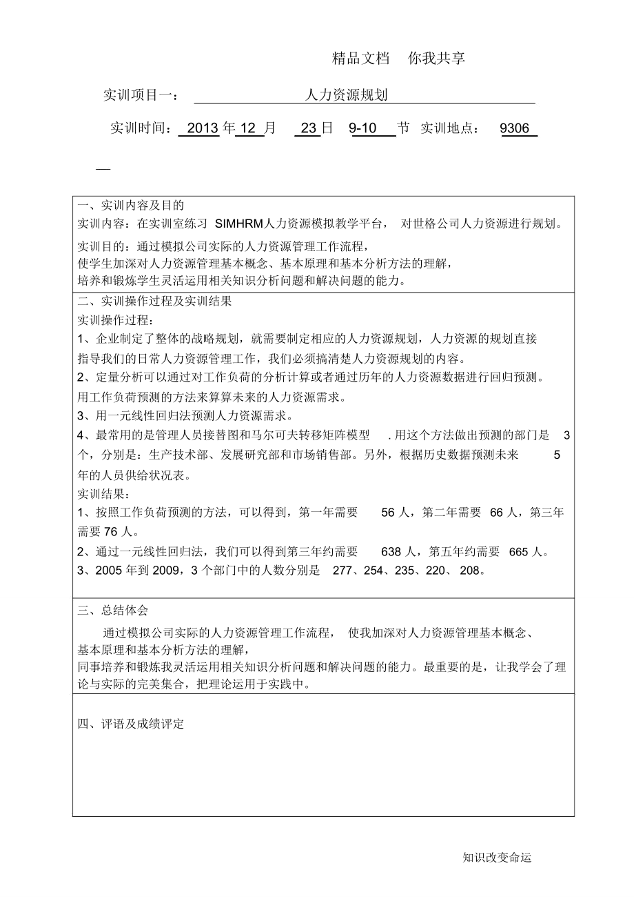 人力资源管理软件模拟实训报告册.doc_第2页