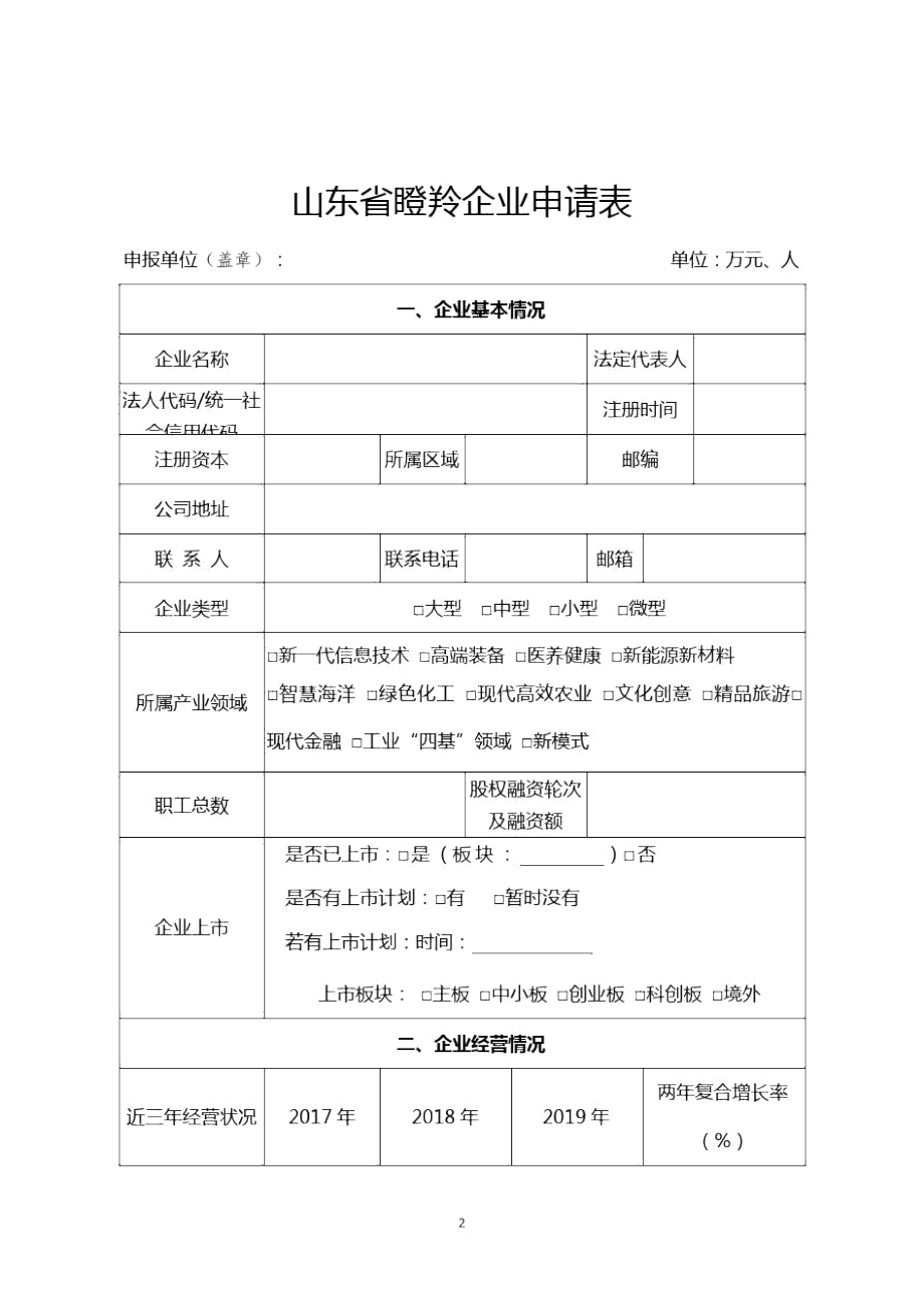 2020年度山东省瞪羚(独角兽)企业申请书.docx_第2页