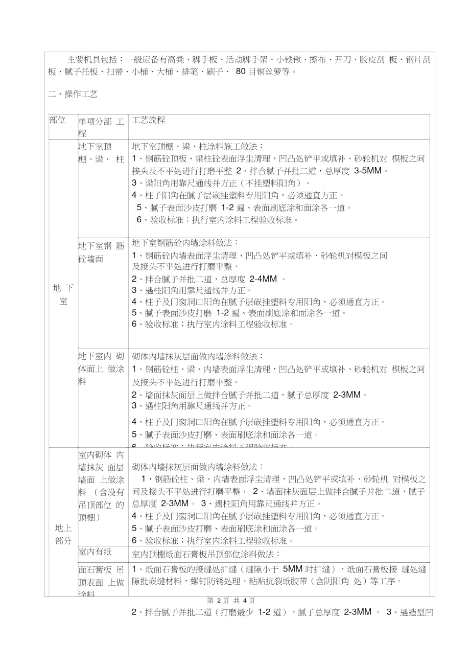 顶棚涂料工程技术交底记录.doc_第2页