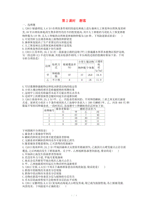 2015版高考生物总复习 第十一单元 第2课时 群落练习.doc