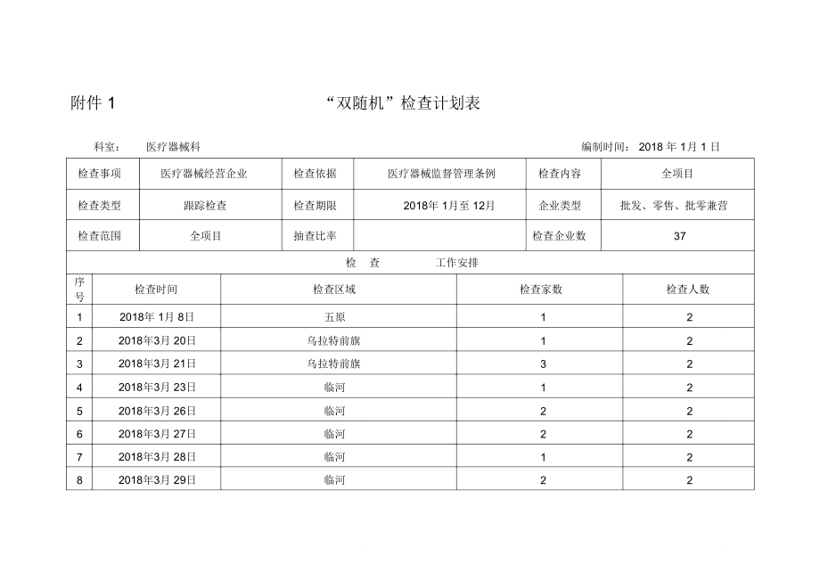 双随机检查计划表.doc_第1页