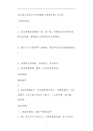 2021年公立普惠性幼儿园通用幼教教师课程教学指南小班社会公开课教案《青青生病》含反思.doc