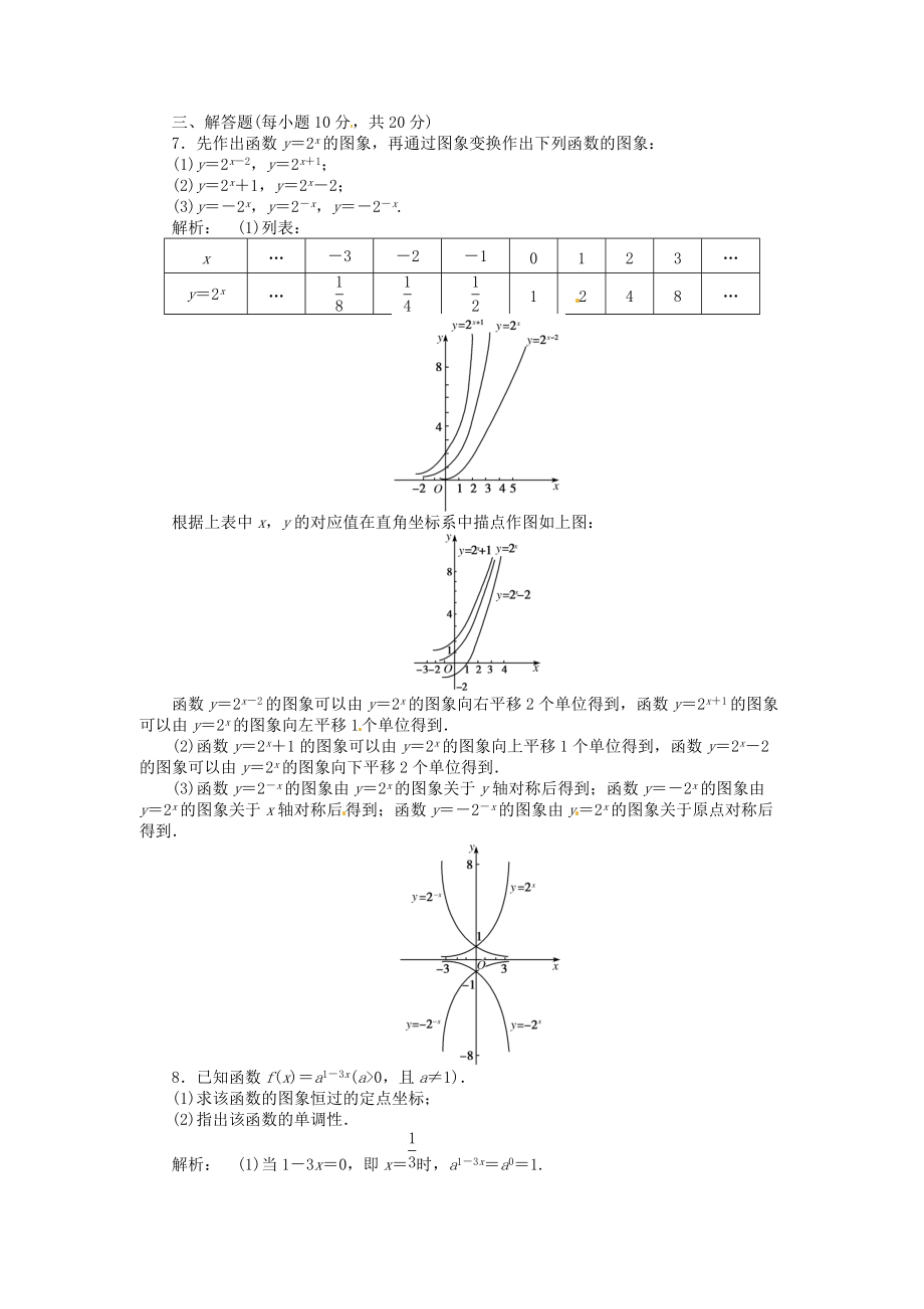 2014年高中数学 2.1.2 指数函数及其性质第2课时同步测试（含解析含尖子生题库）新人教A版必修.doc_第2页