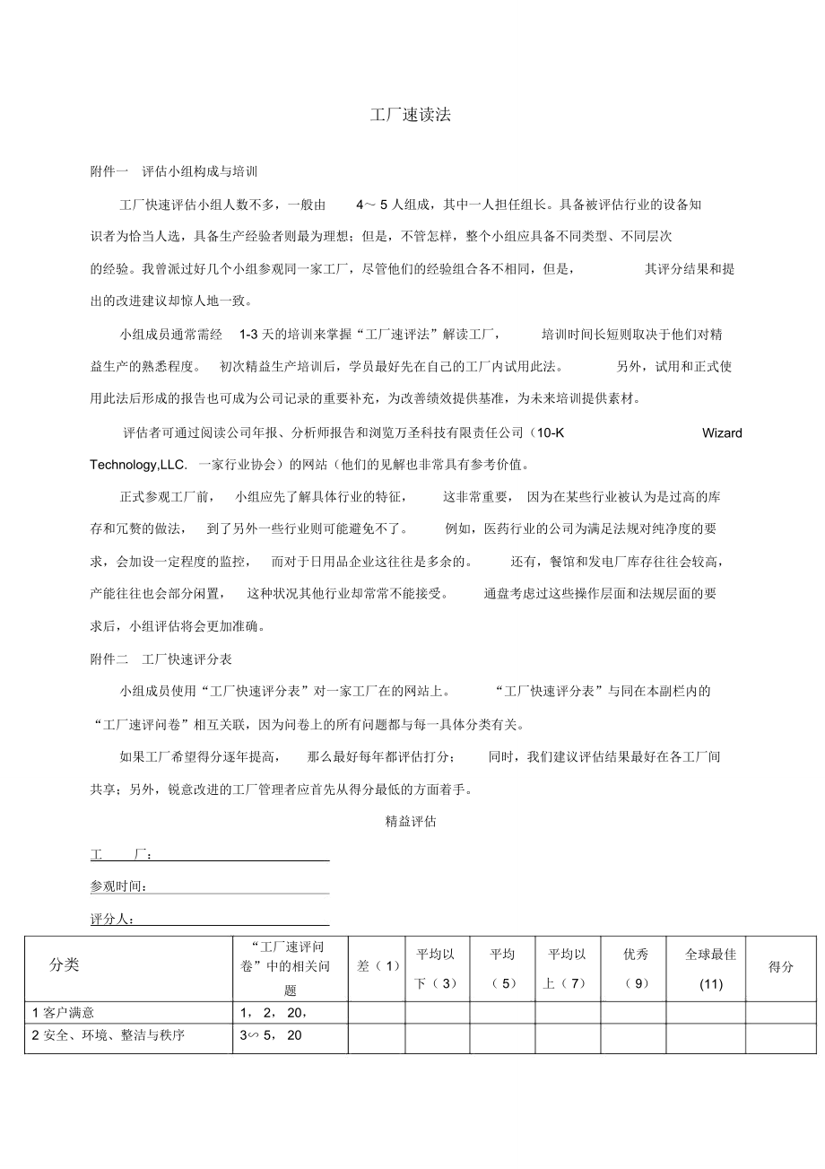 工厂速读法工厂现场评审系统方法.doc_第1页