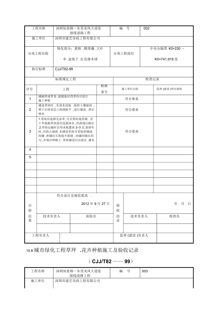 城绿化工程项目草坪花卉种植施工及验收记录.docx_第2页