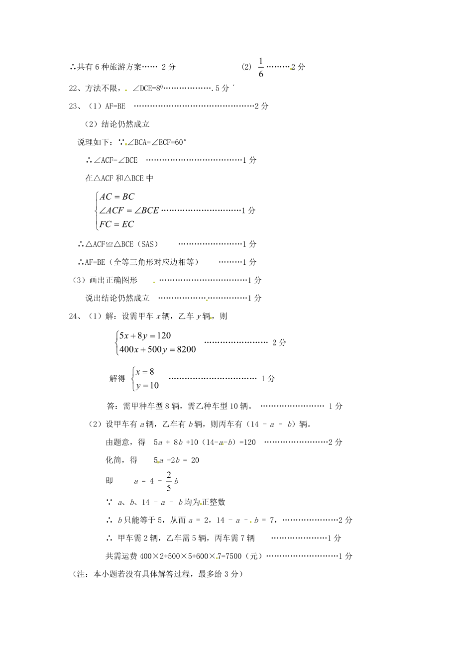 2011-2012学年第二学期七年级数学期中素质检测-参考答案.doc_第2页