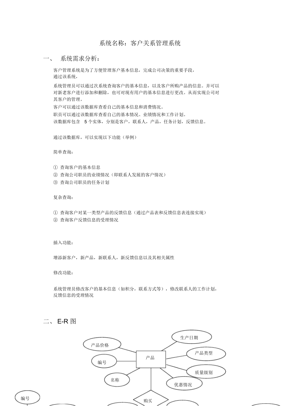 客户关系管理系统的数据库方案设计书.docx_第1页