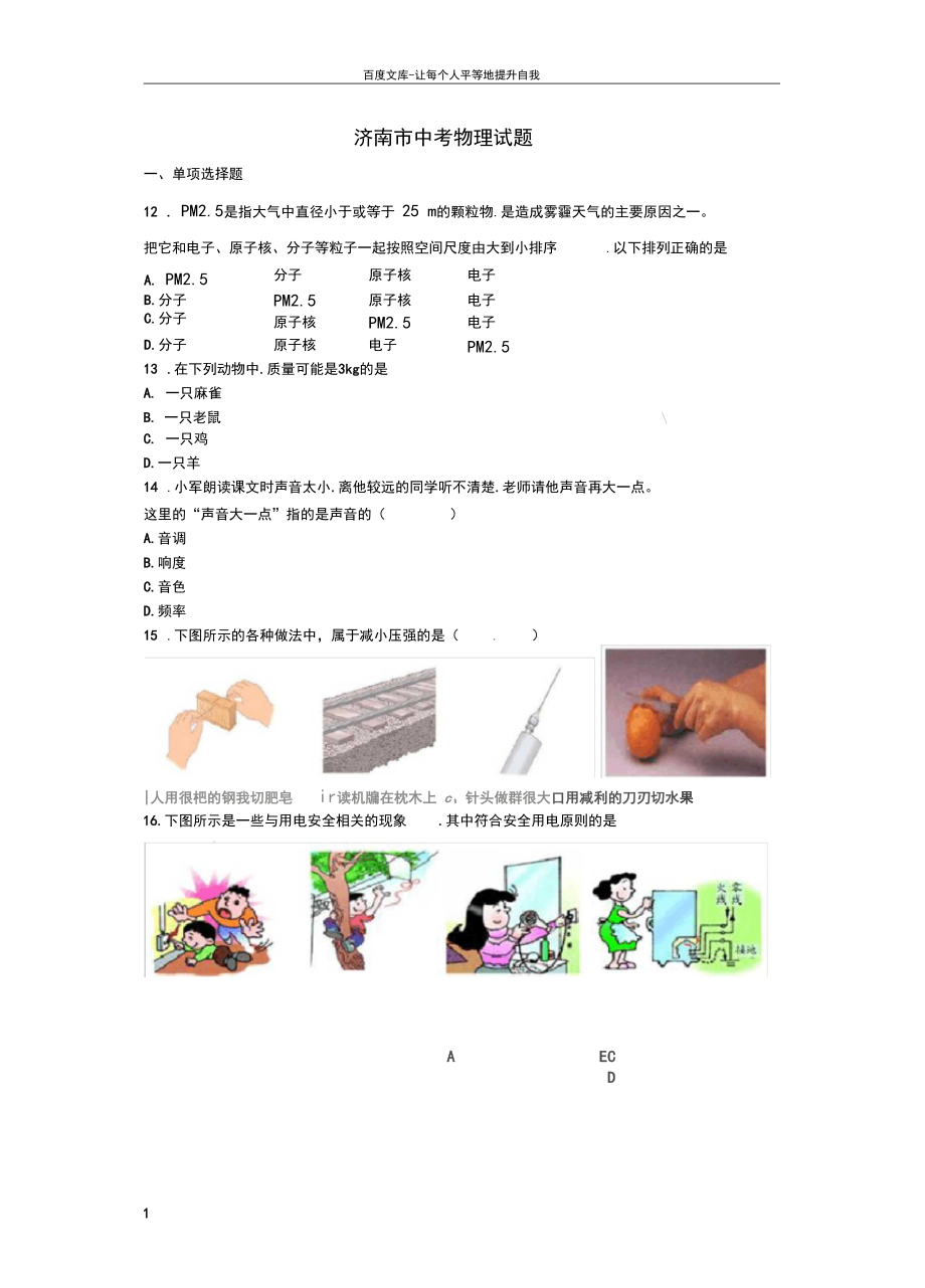 山东省济南市中考物理真题试题含答案.docx_第1页