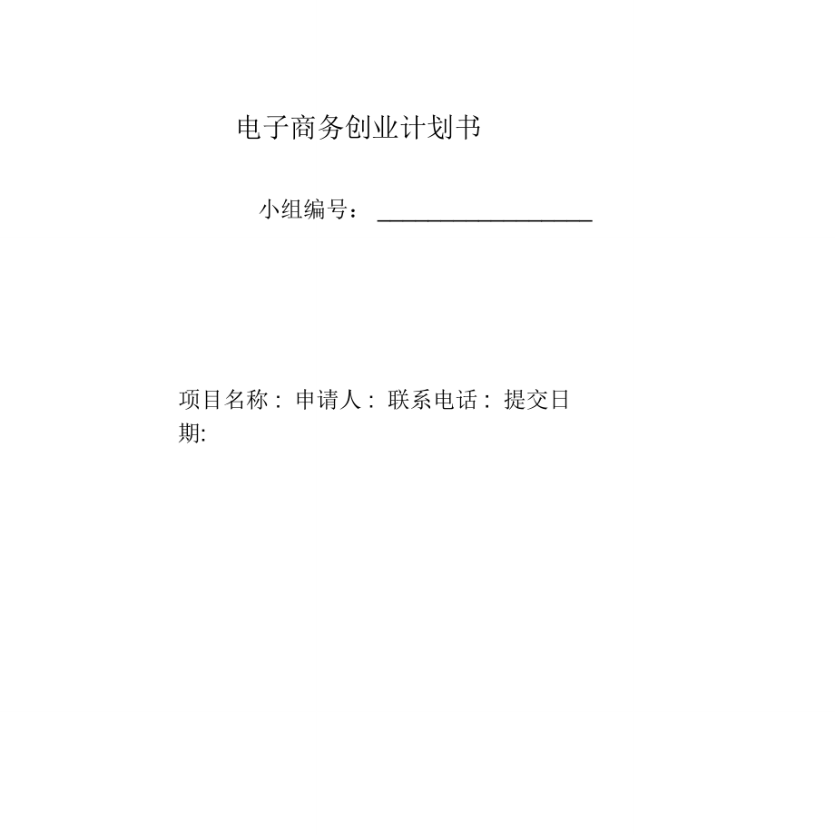 电子商务创业计划书(模版).doc_第1页