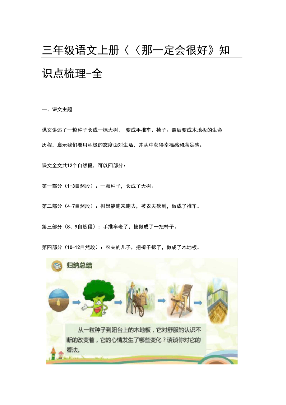 三年级语文上册《那一定会很好》知识点梳理-全.docx_第1页