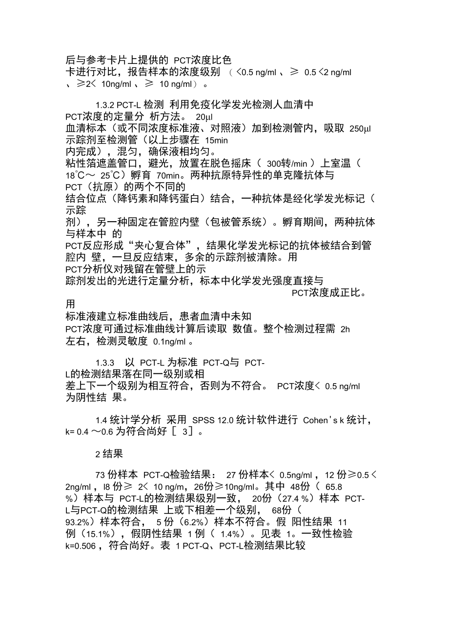 免疫色谱法与发光免疫分析法测量血清降钙素原.doc_第3页