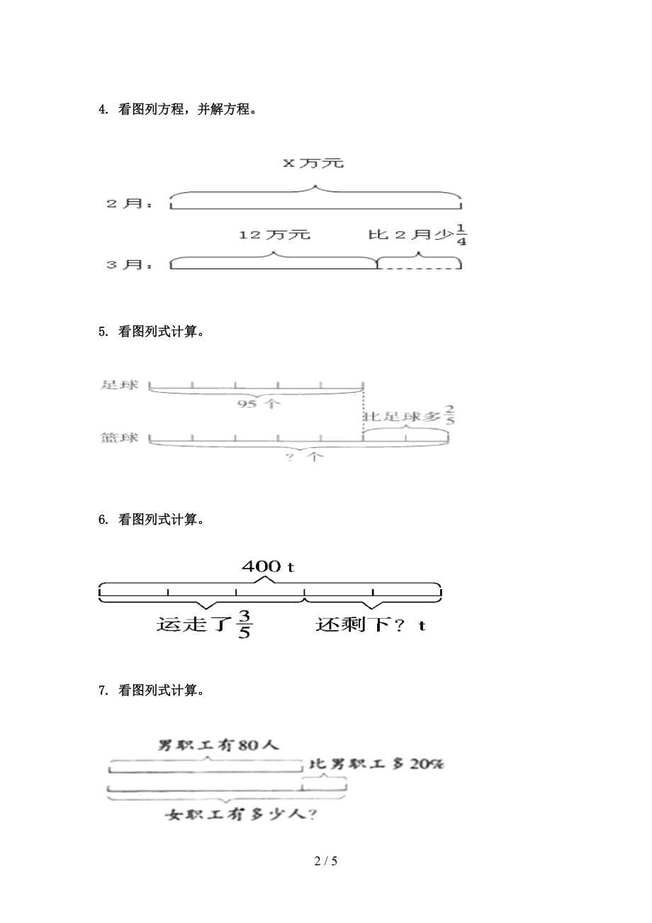 2021年六年级数学上册看图列方程计算专项摸底.doc_第2页