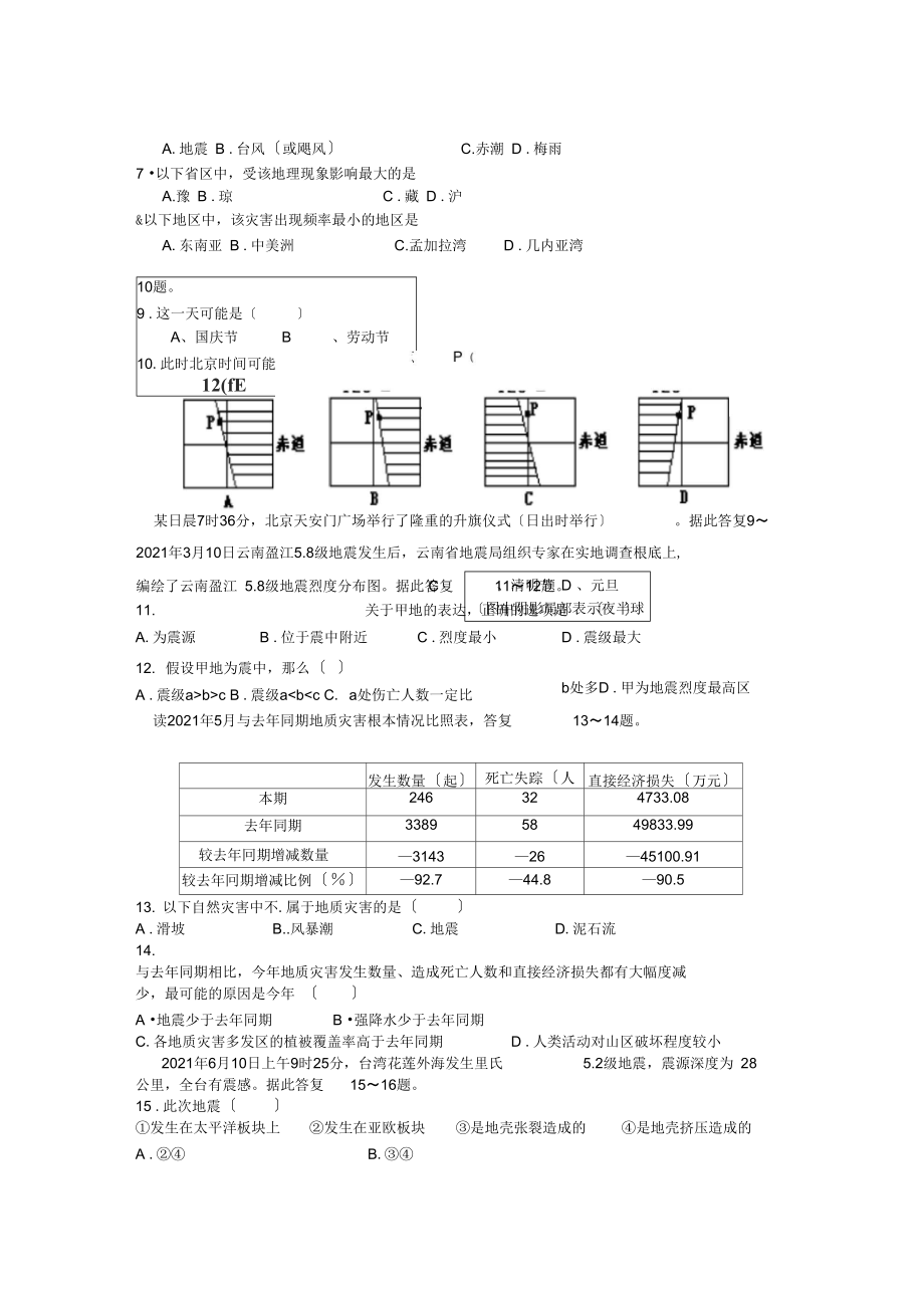 莒县四中高二3月月考地理试题.docx_第2页