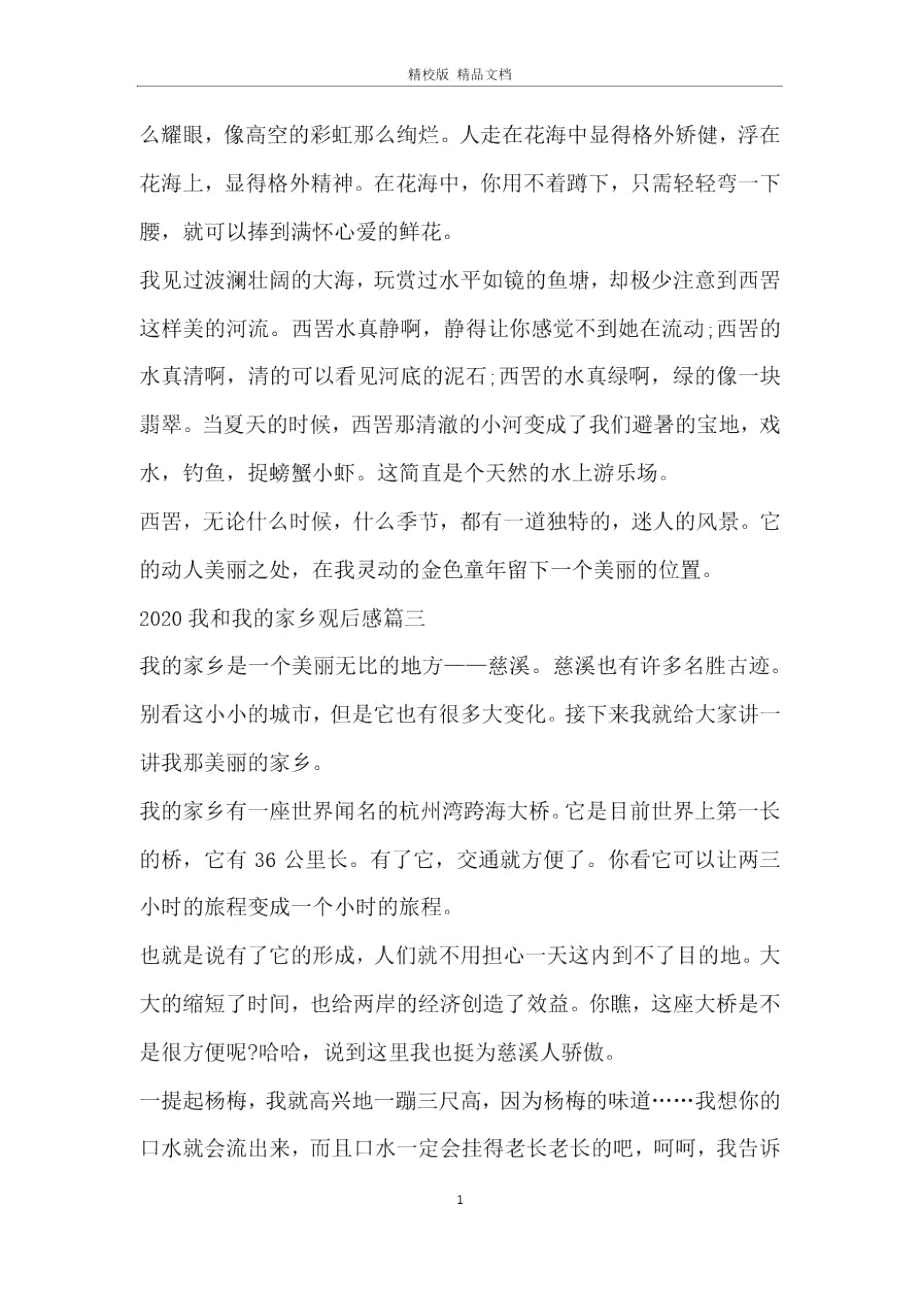 2020我和我的家乡观后感_《我和我的家乡》影评范文5篇.doc_第2页