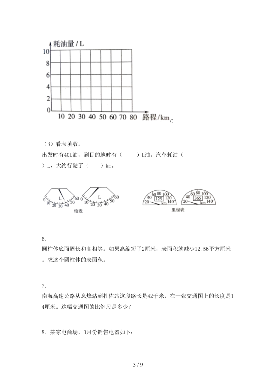 2021年六年级数学上学期应用题与解决问题专项考题部编版.doc_第3页