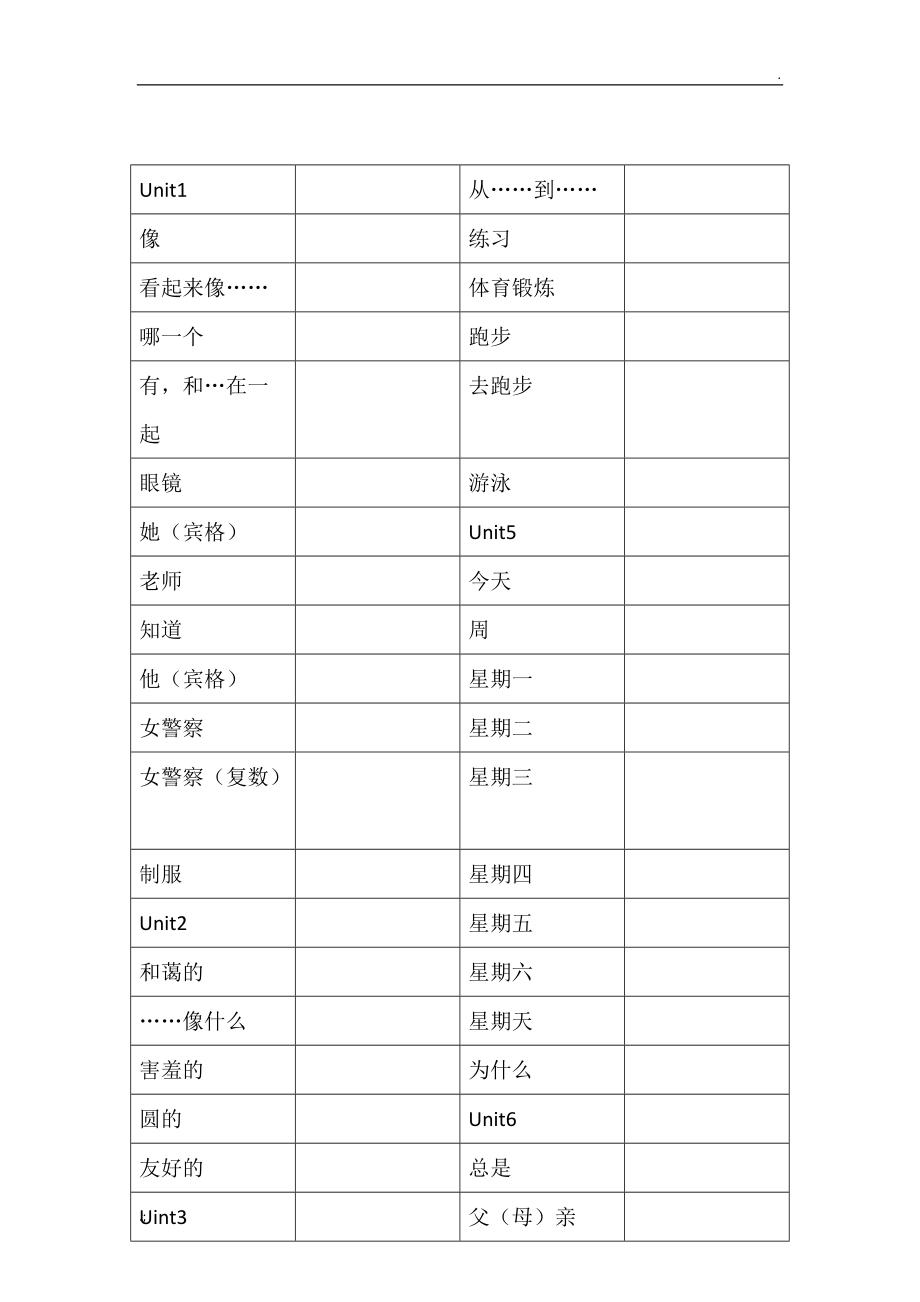 四年级下册英语最新版单词表广州.docx_第1页