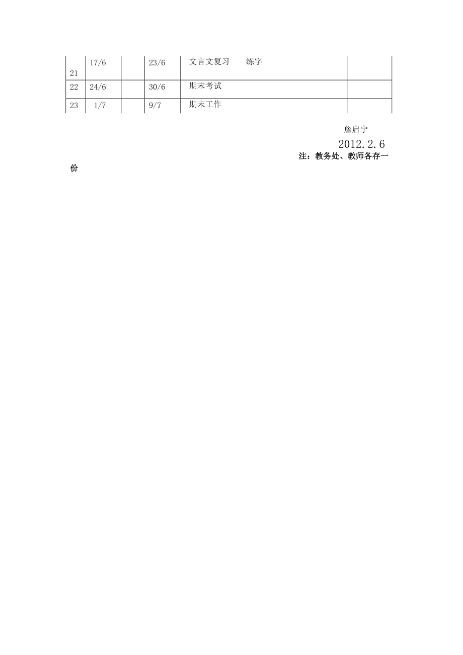2011——2012年春季七年级语文科教学进度表.doc_第2页