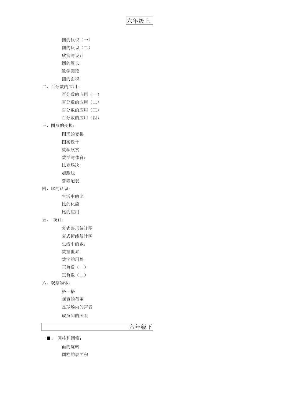 北师大版小学六年级教材目录.docx_第1页