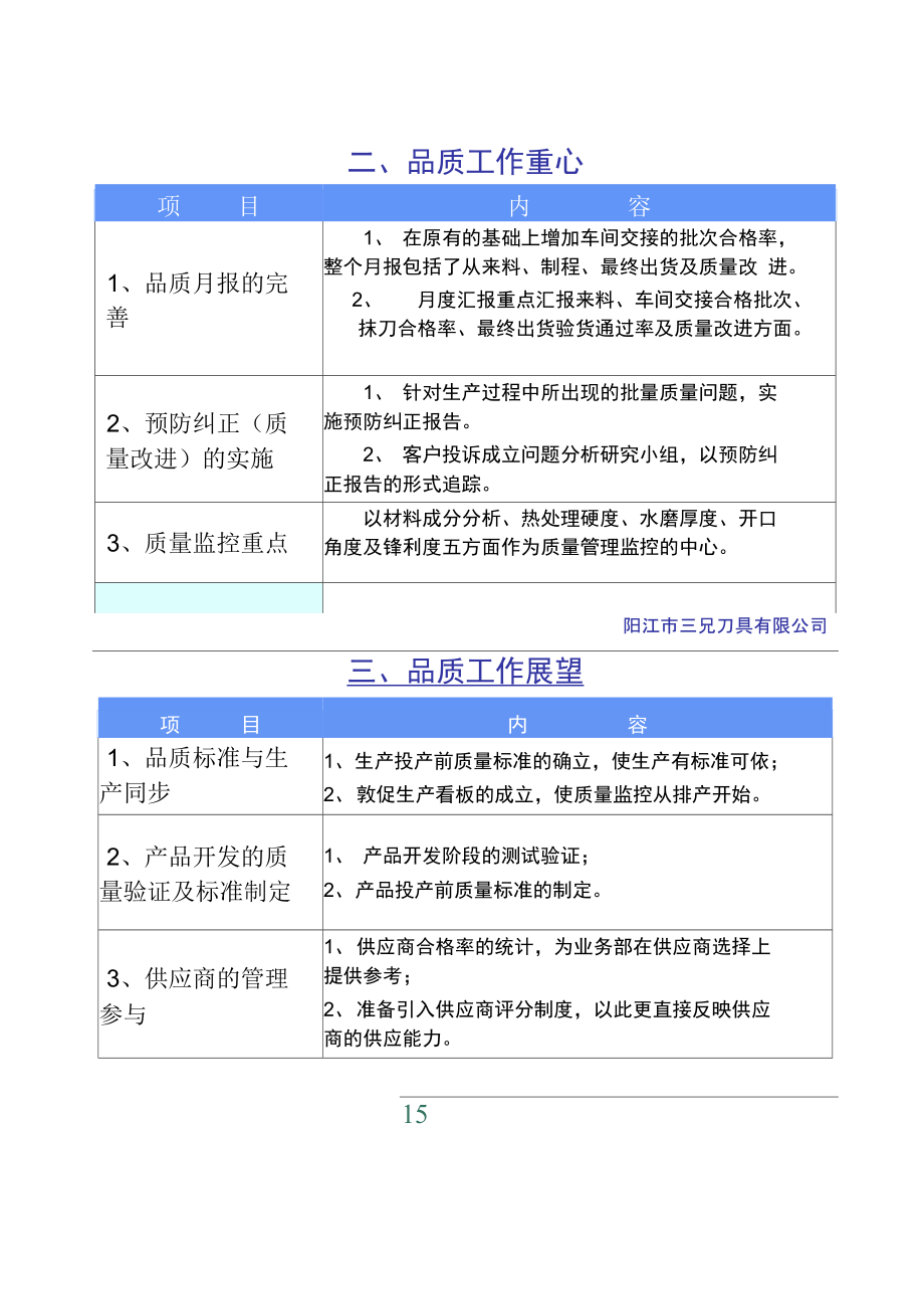 品管部品质目标及重心..doc_第2页