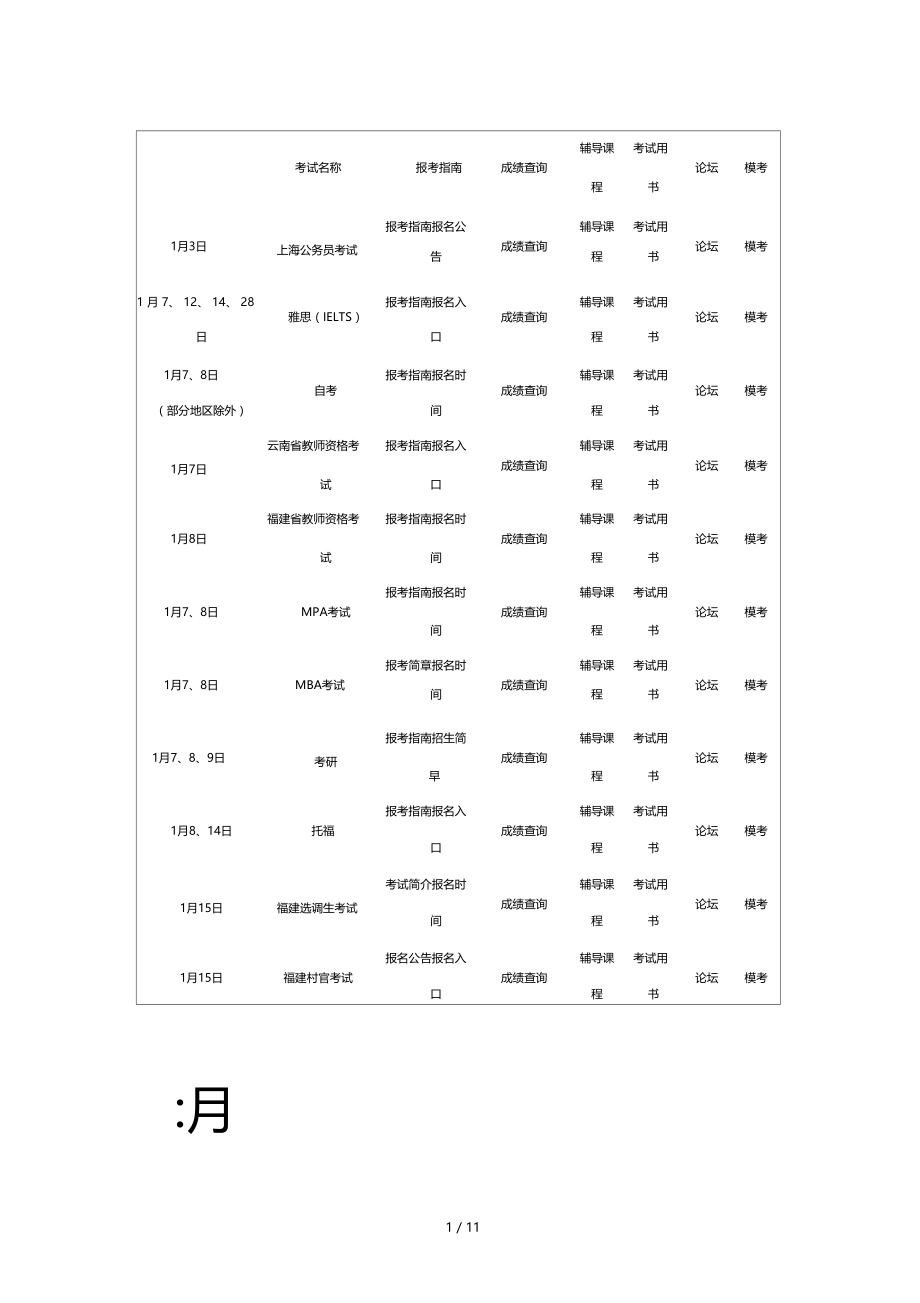 考试时间表包括各地的考试.doc_第2页