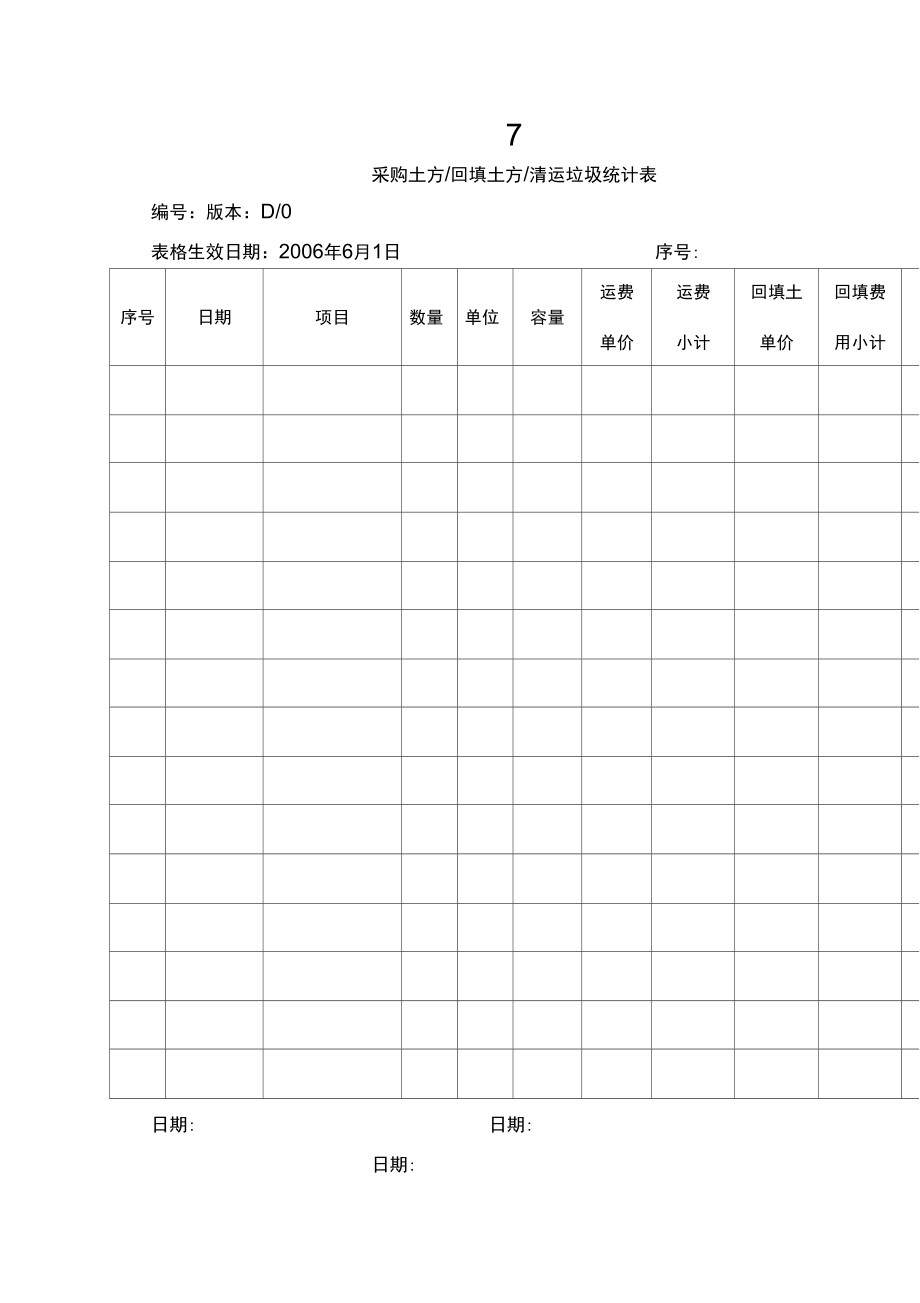 7.5.1-J01-05-F4采购土方回填土方清运垃圾统计表.doc_第1页