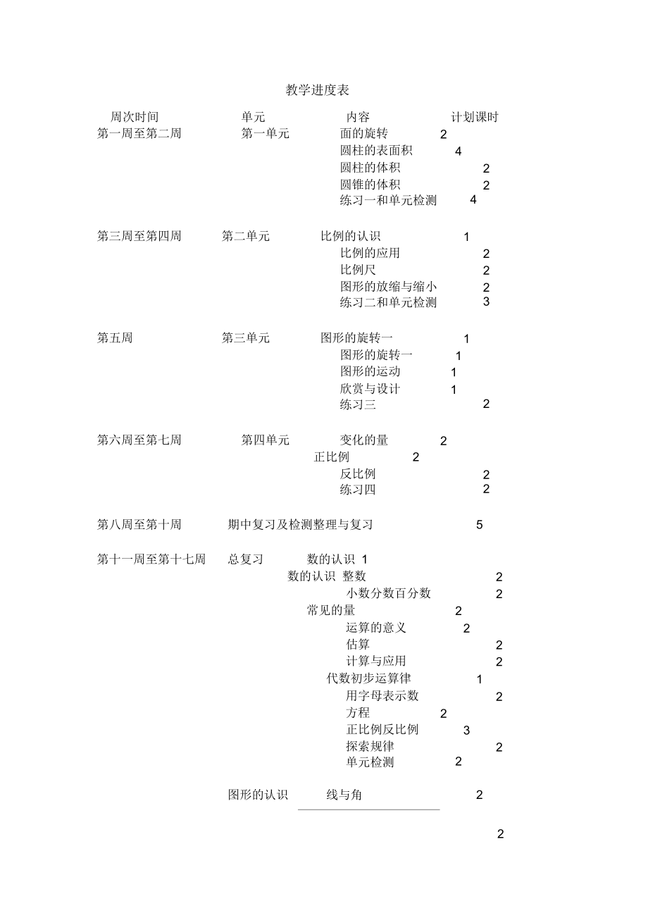 北师大版六年级数学下册教材分析和进度安排.docx_第3页