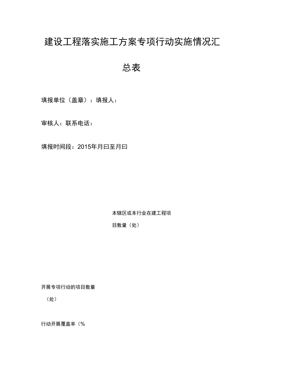 建设工程落实施工方案专项行动实施情况汇总表汇总.doc_第1页