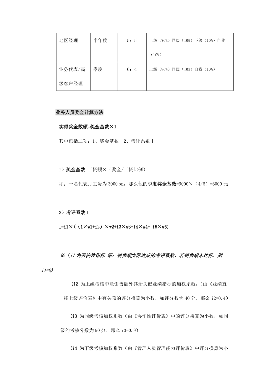 某某公司业务人员奖金核算标准.doc_第2页