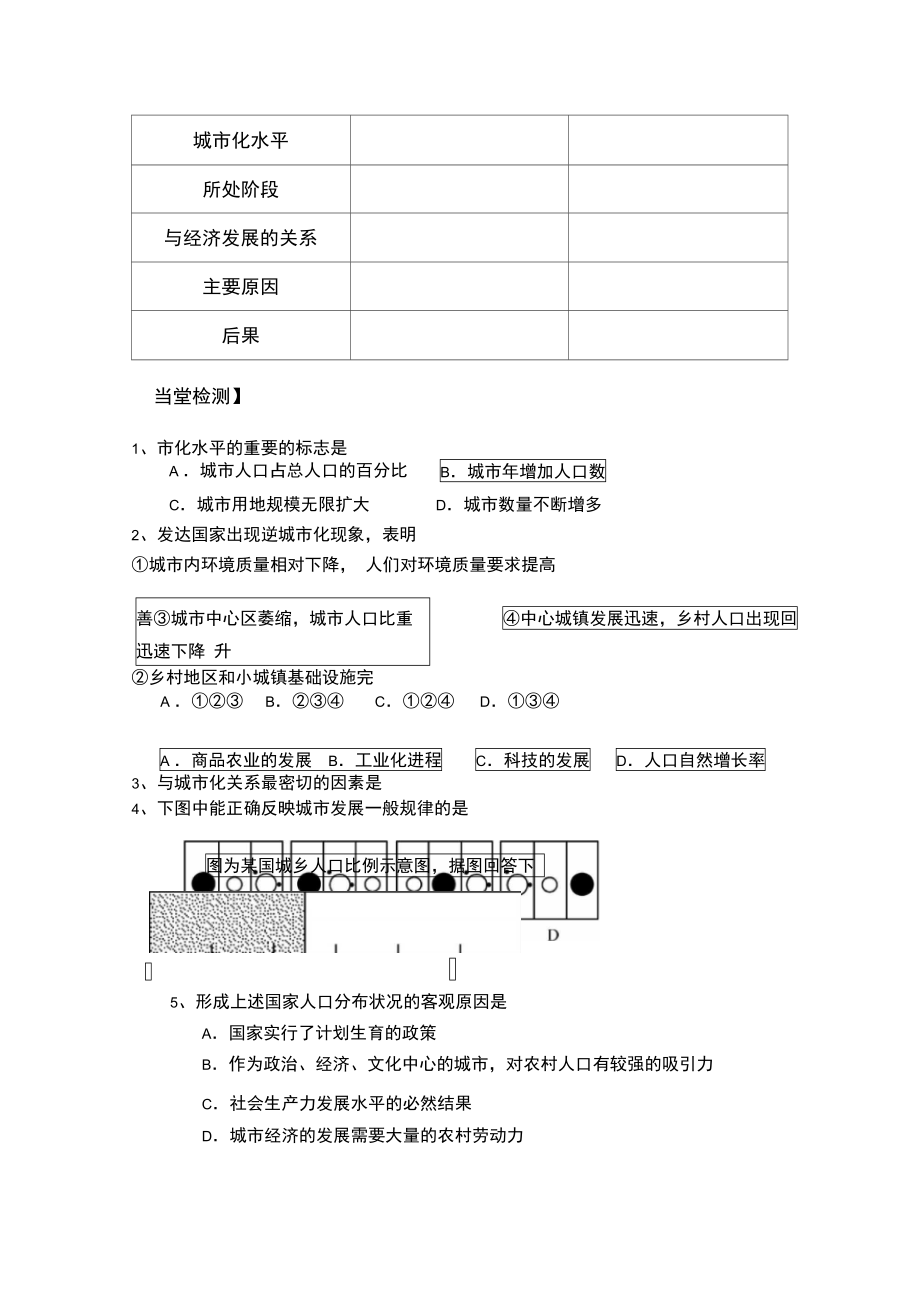 城市化过程与特点导学案.doc_第3页