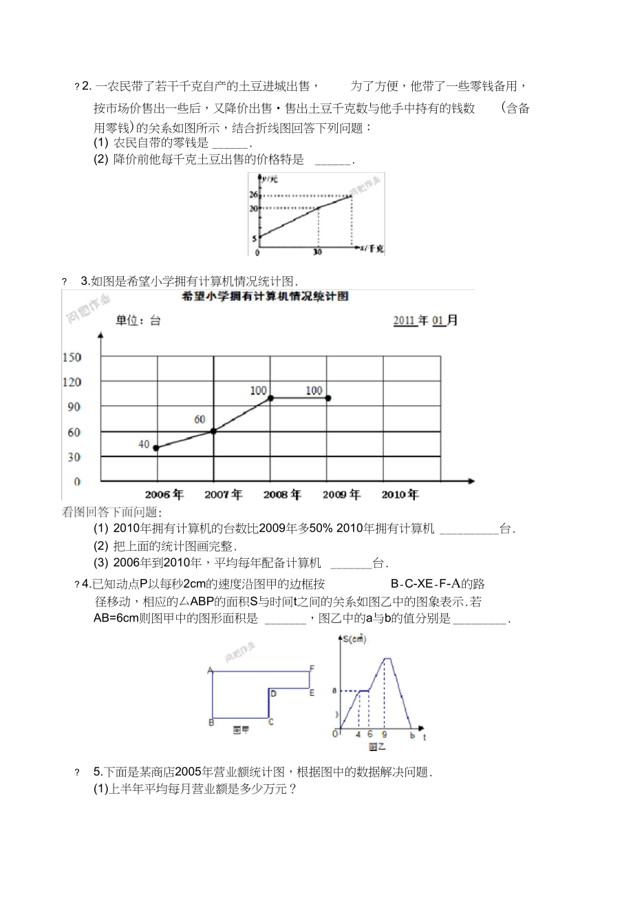 人教版数学五年级下册《单式折线统计图》练习题.docx_第2页