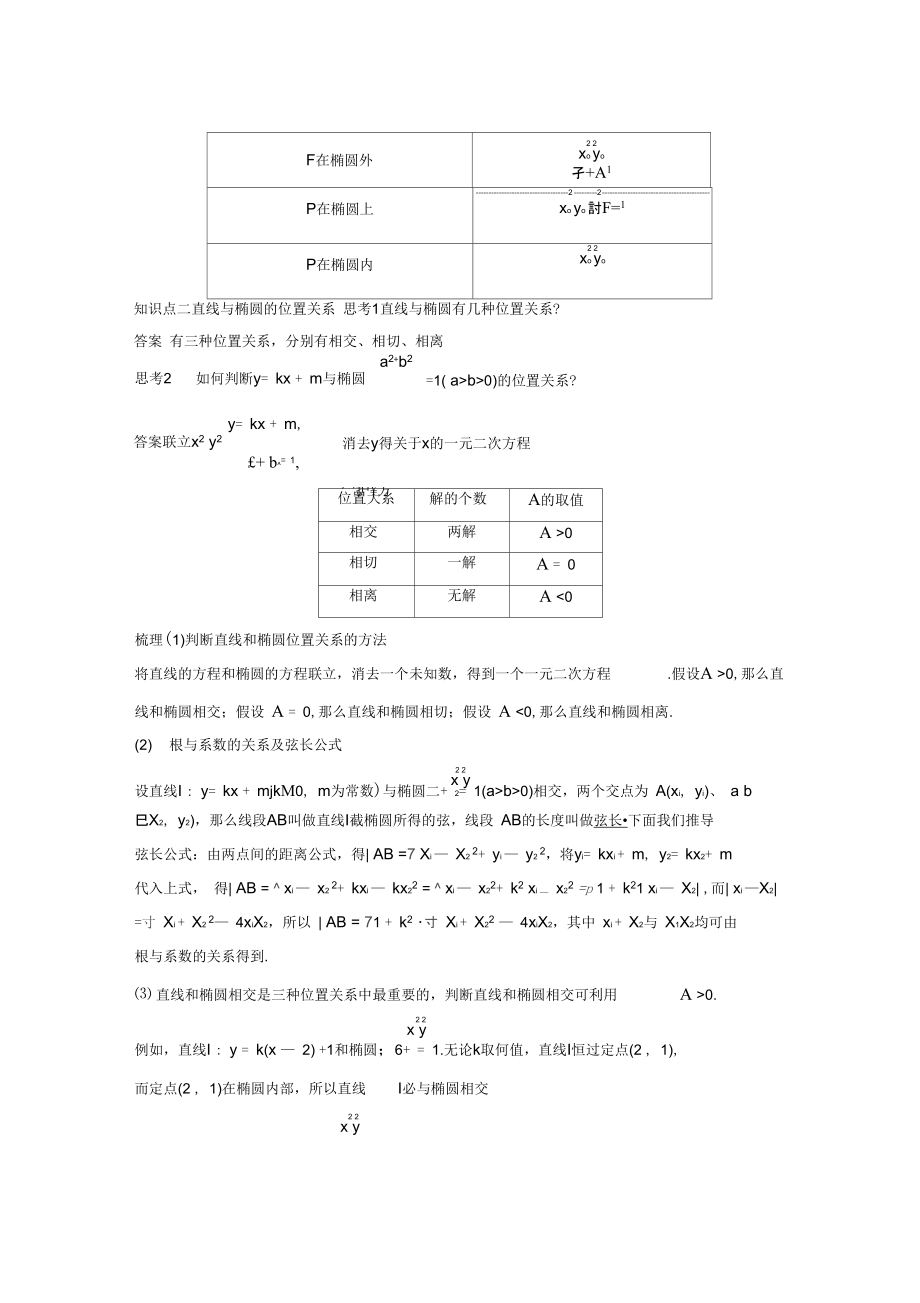 2021版高中数学第二章圆锥曲线与方程2.2.2椭圆的简单几何性质(2)学案新人教A版选修2-1.docx_第2页